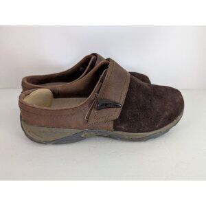 Easy Spirit Eselliana Brown Suede Slip-On Clogs Womens 8.5 W Comfort Shoes